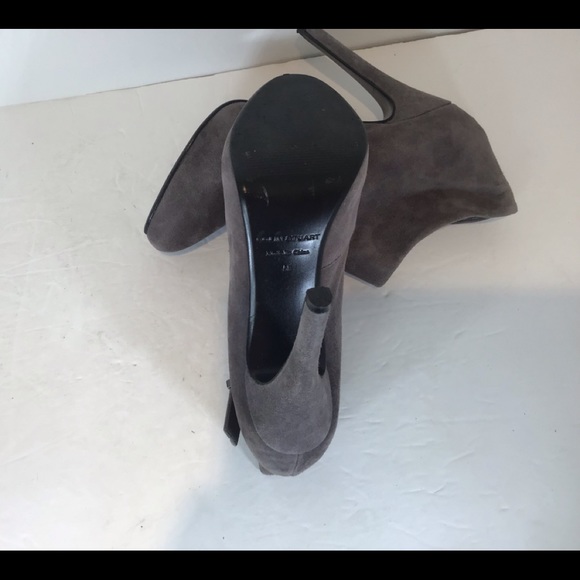 COLIN STUART SUEDE LEATHER GREY STILETTO ANKLE BUCKLE BOOTIES SZ 5 - Picture 10 of 11